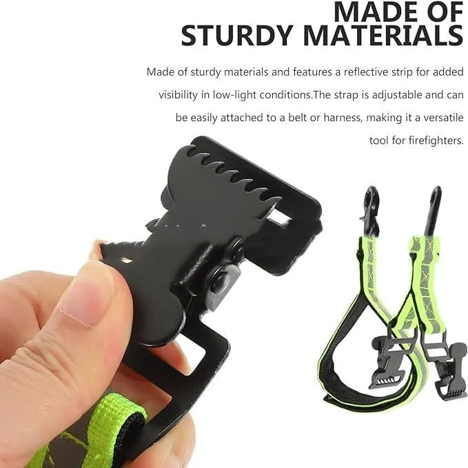 Fluorescent green metal buckle gloves clamp with reflective tape for industrial safety belts