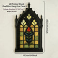 Black wooden Gothic style wall mounted storage rack with pendant shelf design