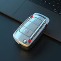 Carbon fibre style car key holder with mirror accessory in feilin material