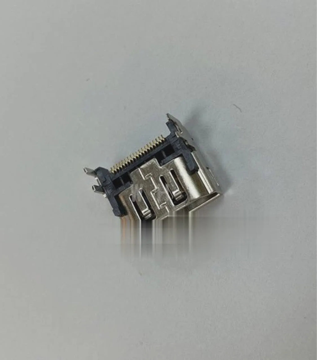 Silver metal HDMI interface socket component for game console accessories and electronic repairs