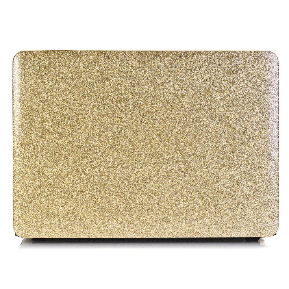 Imitation leather notebook protective shell for MacBook Air 11.6 and MacBook 12 in gold colour, flat back style