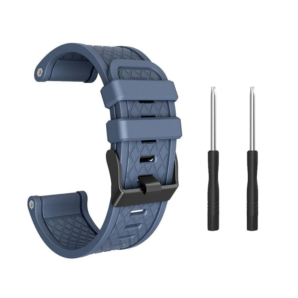 Jiaming compatible 26mm silicone sports watch strap shown in multiple colour options