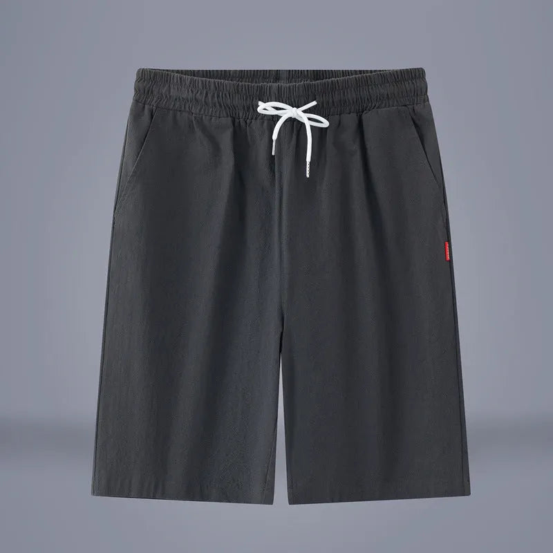 Chinese style cotton linen cropped trousers in army green colour with drawstring waist and mid-length cut