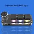Black programmable macro keyboard with RGB backlighting and dedicated copy paste keys
