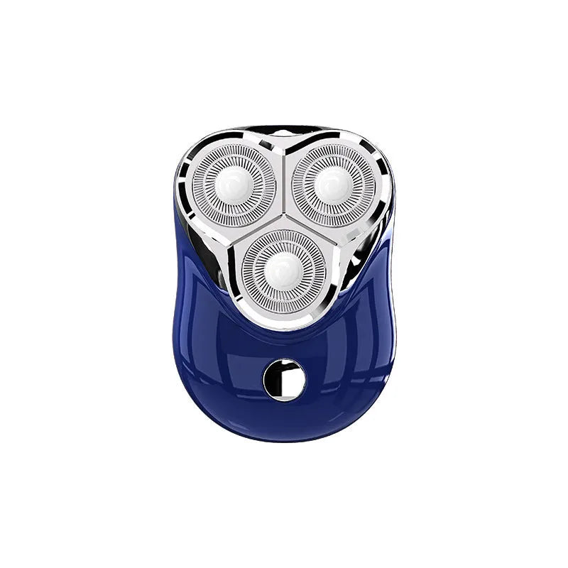 Electric magnetic suction floating three-blade shaver in piano black with removable cutter head