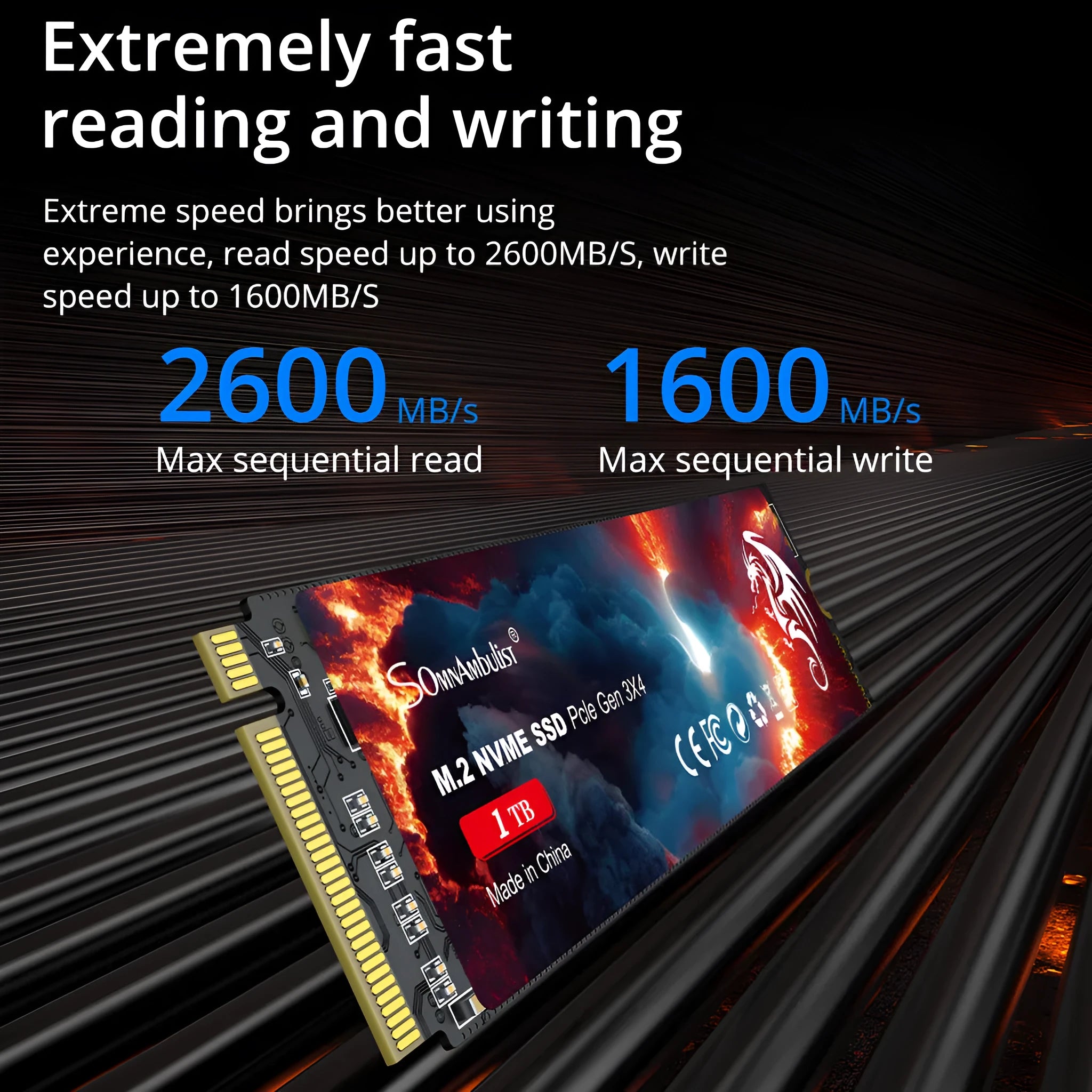 M.2 solid state drive for desktop computers showing 80x22x3.5mm dimensions and SATA 3.0 interface