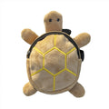 Turtle-shaped dog backpack harness vest in velvet with metal zipper, dimensions 20 x 18cm