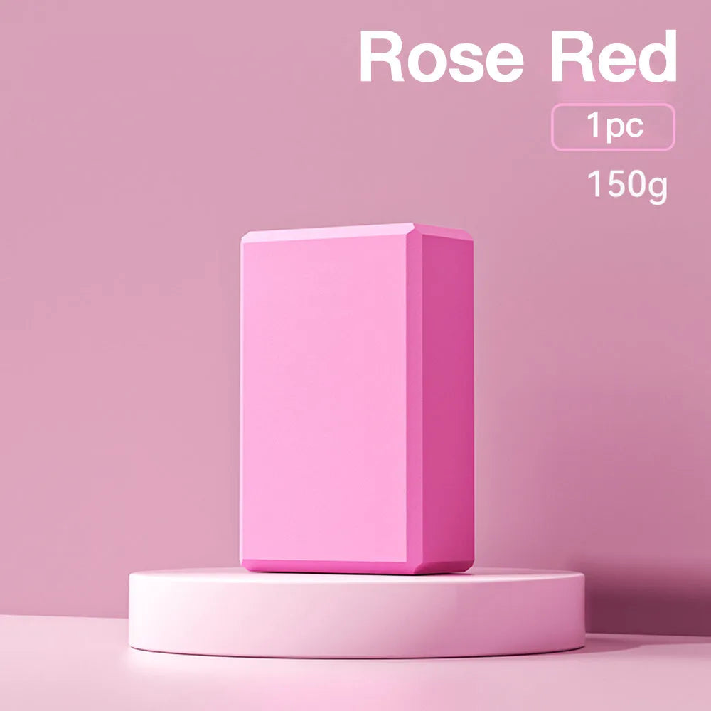 EVA yoga block with hexagonal ridges in solid colour for fitness training