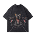 Men's character print short sleeve cotton t-shirt showing loose fit design