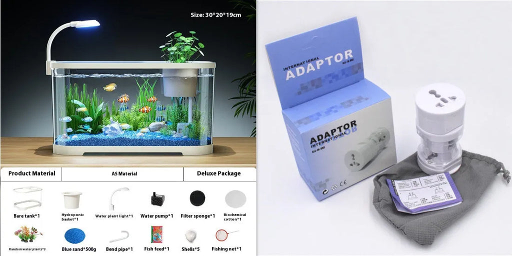 Desktop ecological landscape filter oxygen-making integrated fish tank in luxury white colour