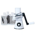 Blue multifunction kitchen vegetable chopper and grater with suction cup base
