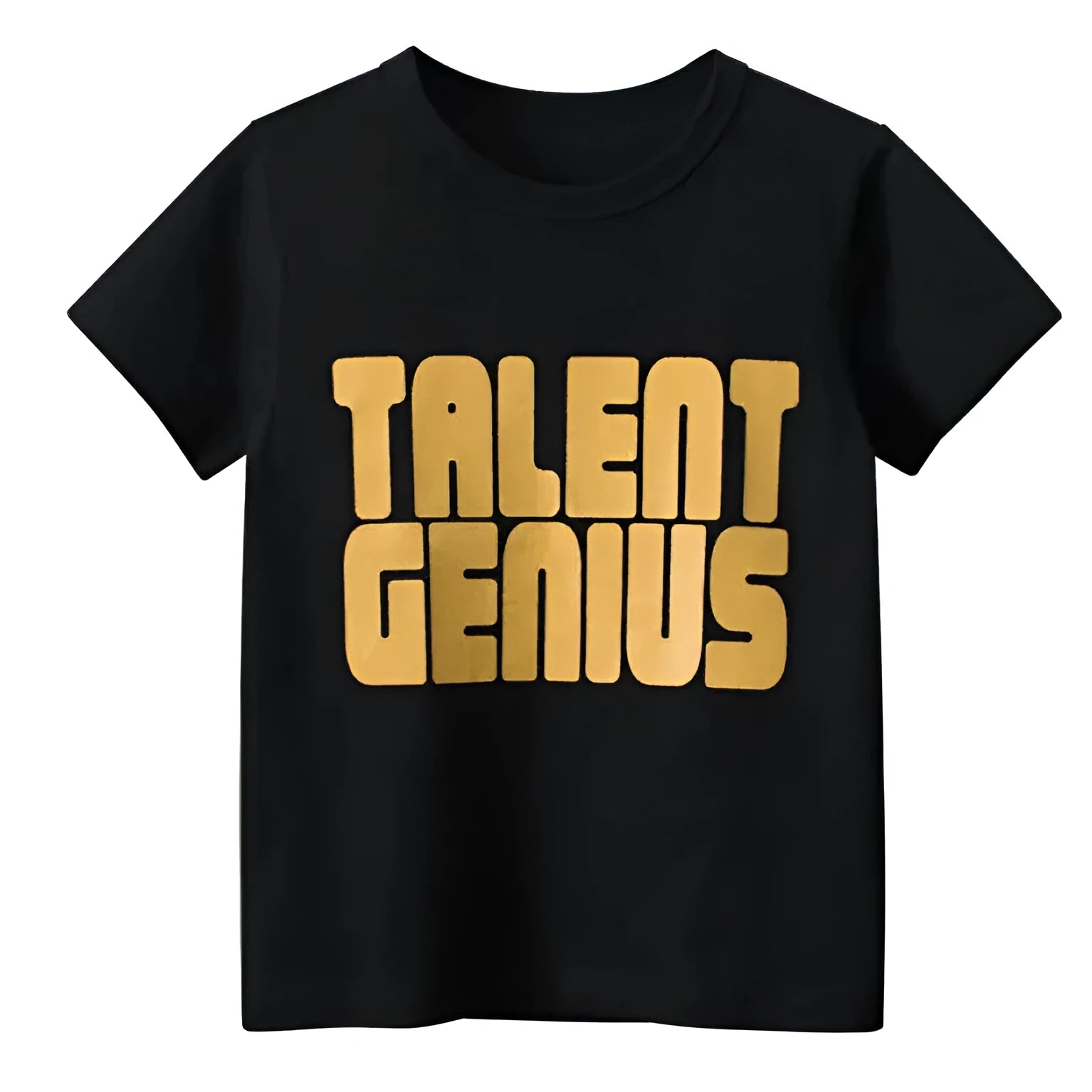 Men's black geometric pattern printed T-shirt with loose fit and regular sleeves