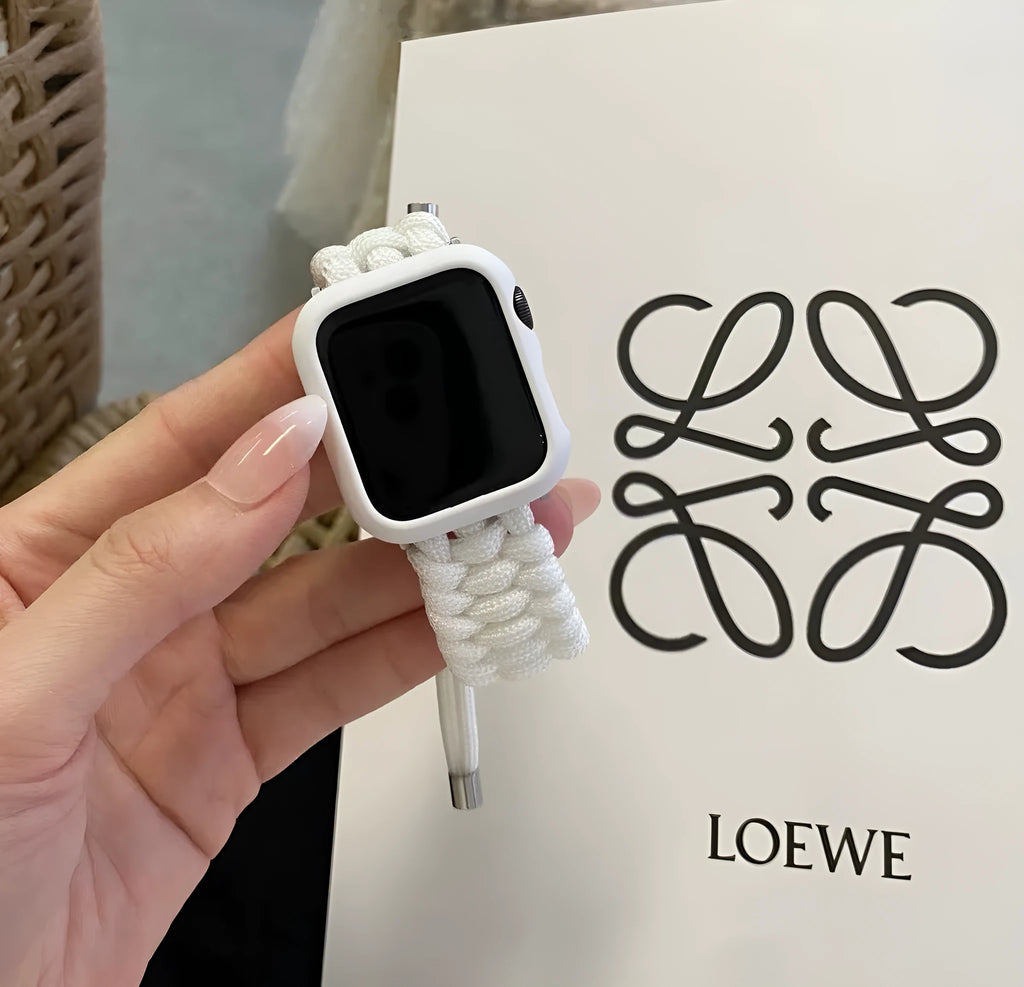 Braided paracord smart watch strap for Apple Watch and Samsung Huawei models in multiple colours