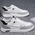 Men's solid-colour low-top canvas shoes with mesh lining and leather stitching