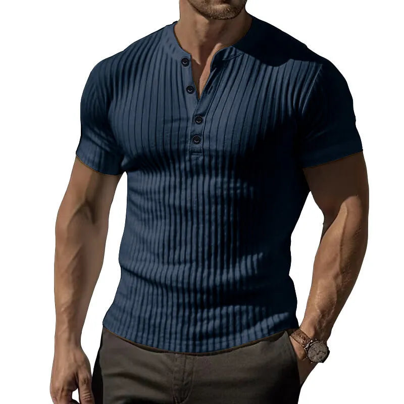 Men's slim-fitting muscle sports T-shirt in polyester, shown in Army Green colour.