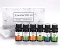 Six piece aromatherapy essential oil set 10ml each with sweet orange eucalyptus mint tangerine cypress anise in box