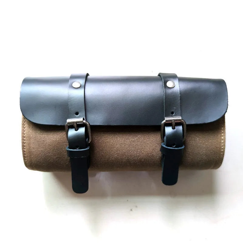 Camel Bag Knight cotton messenger bag in retro style with organiser pockets, shown in army green.