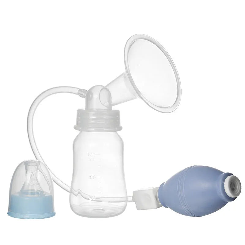 Silicone hand-kneaded breast pump in pink and blue for manual expression