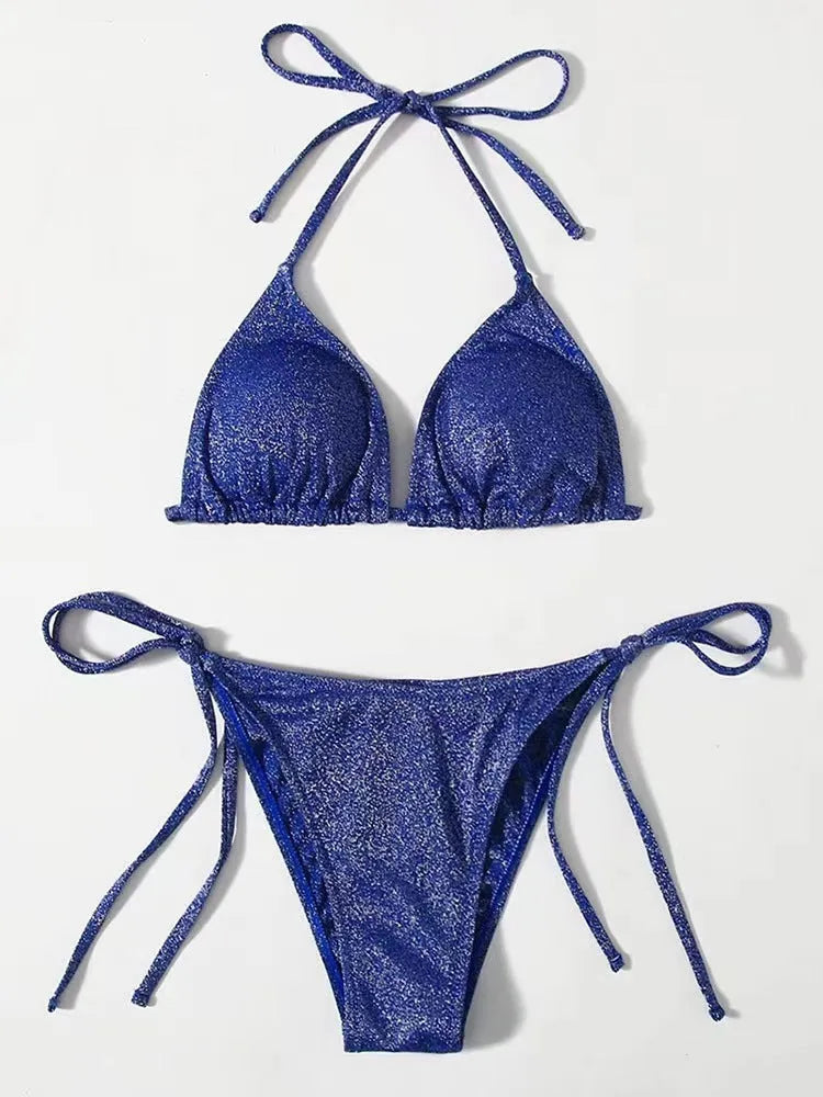 Women's bandage bikini swimsuit in multiple colours with a briefs bottom.