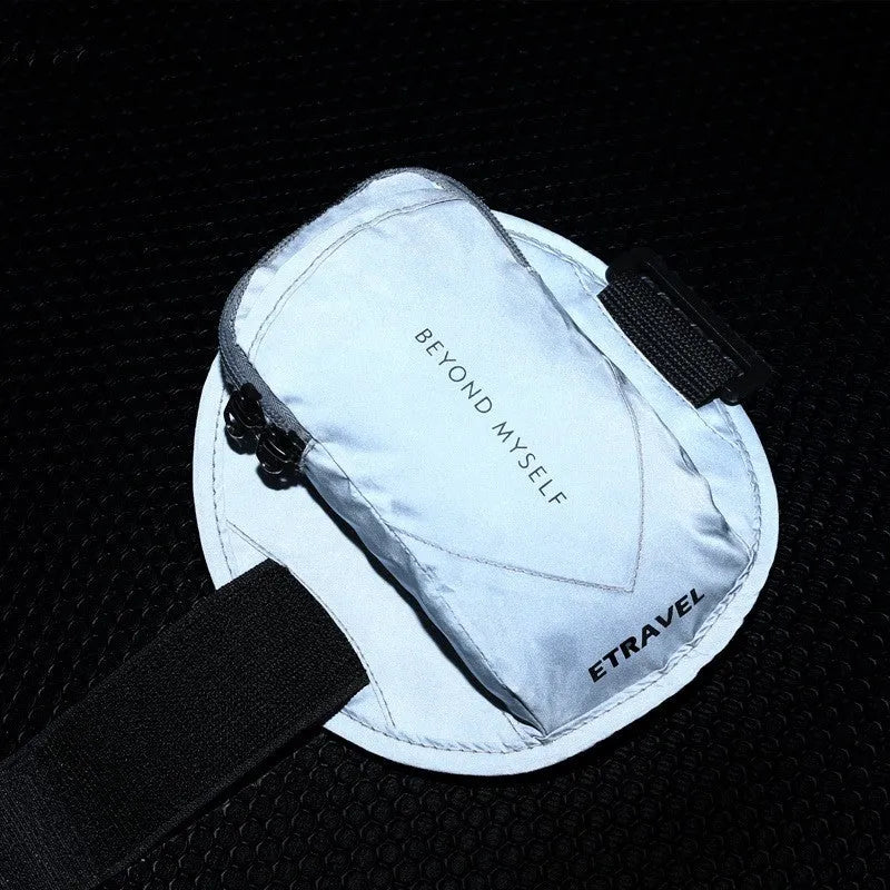 Lightweight reflective running arm bag with adjustable strap for outdoor sports
