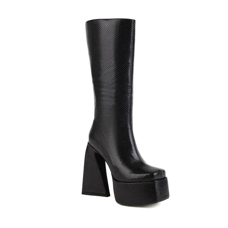 Women's fashion ankle boots in black, red, blue, and white colours with artificial PU upper