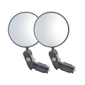 Black ABS plastic folding convex rearview mirror showing 7cm diameter reflector.