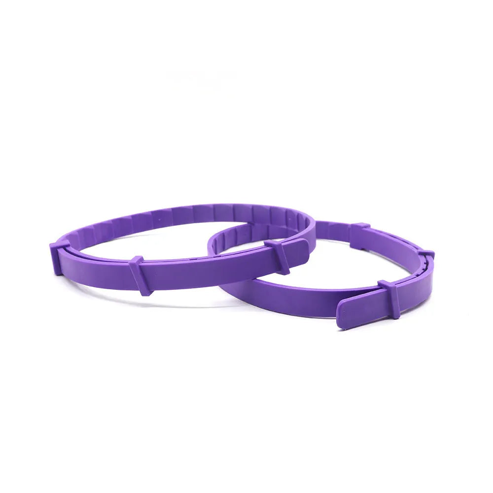 Four dog anxiety relief collars in different colours with 62cm length and Chinese style patterns