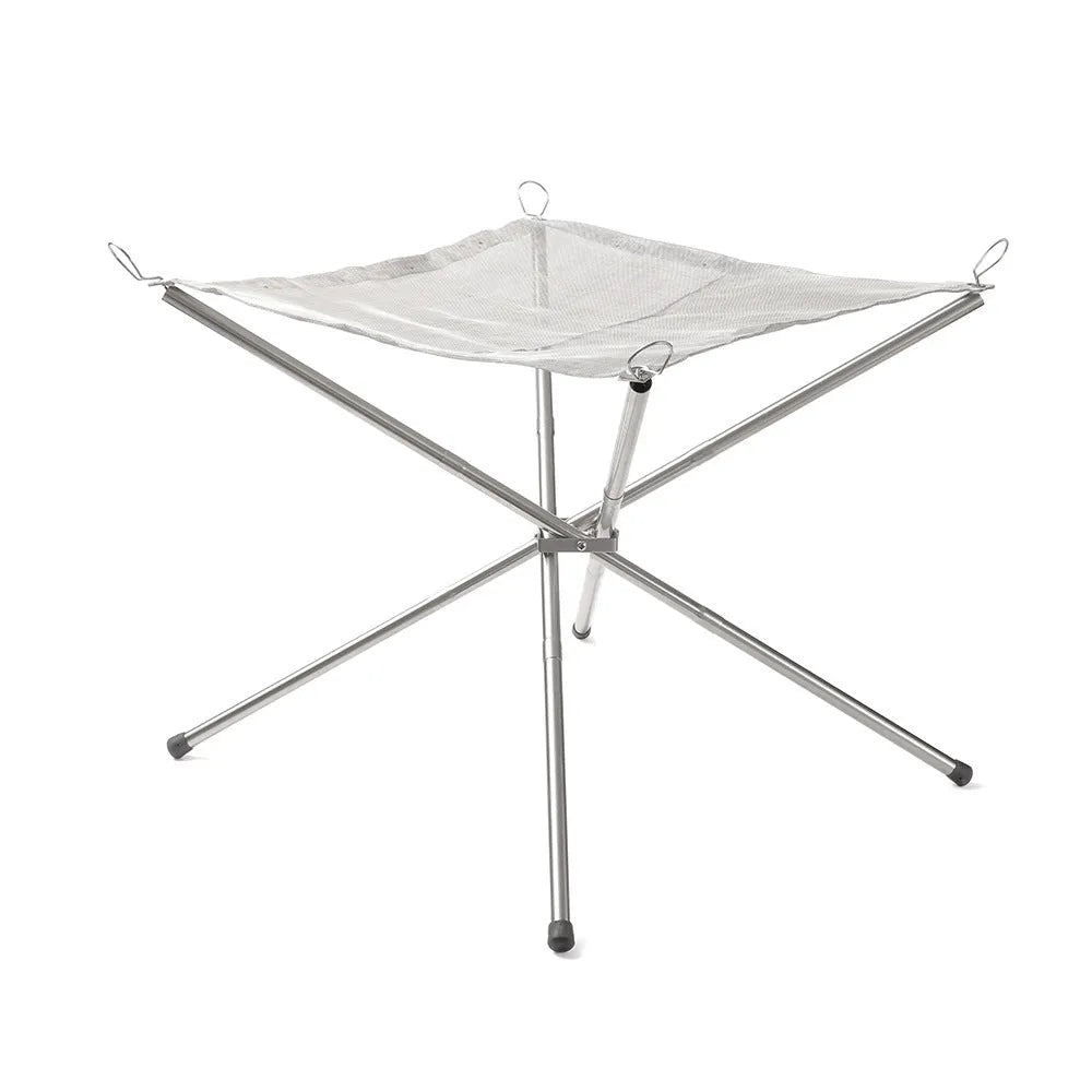 Silver stainless steel barbecue grill and net set for outdoor cooking with group