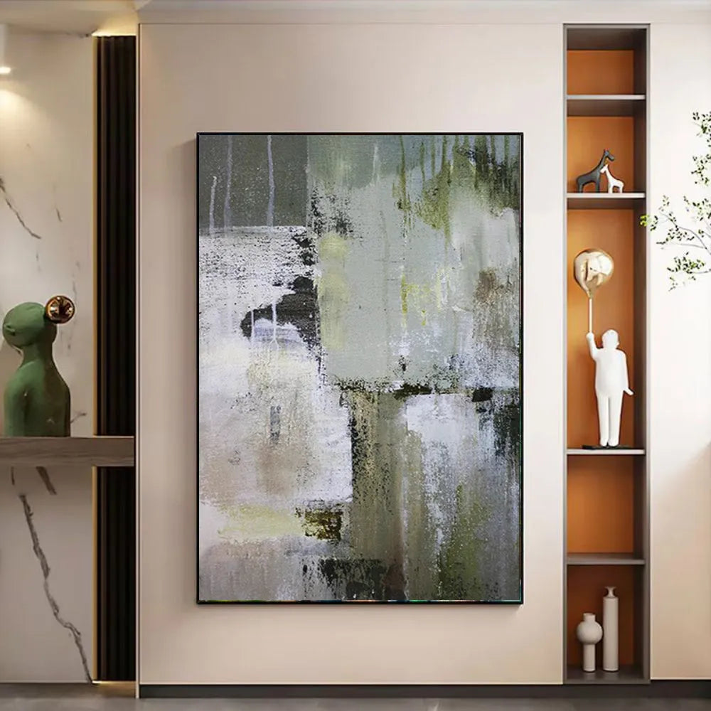 Handmade oil painting on canvas, modern abstract design, frameless and rolled, available in multiple sizes and colours