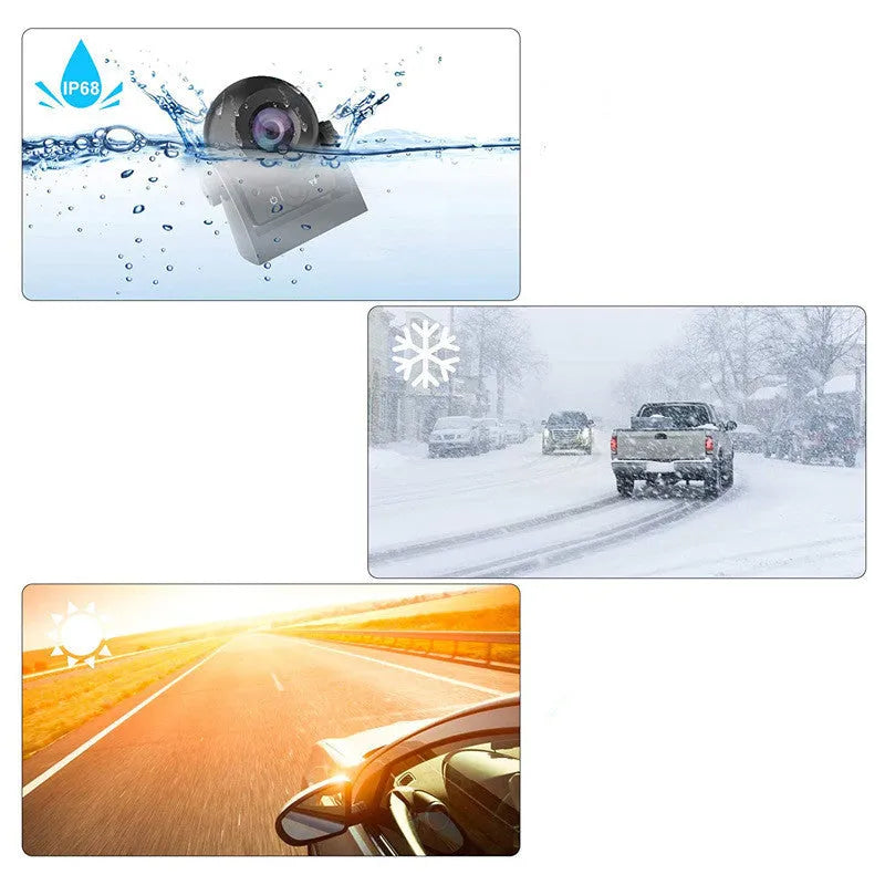 Black wireless reversing camera with 4.3-inch display and infrared night vision for car rear view