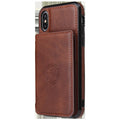 iPhone 11 imitation leather card wallet phone case in various colours showing integrated card slot