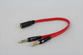 3.5mm male to 2x female headset splitter adapter cable 19cm copper core in black, white, red