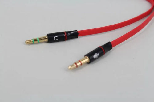 3.5mm male to 2x female headset splitter adapter cable 19cm copper core in black, white, red