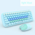 Pink mini cartoon wireless keyboard and mouse set with compact 43.5cm width design