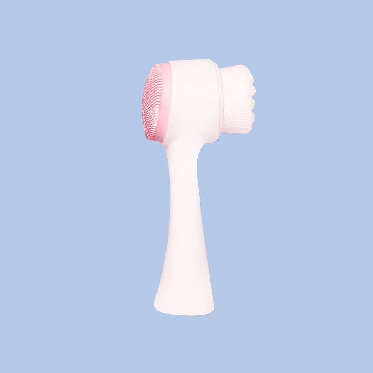 Facial brush set with coral fleece hair band and plastic handle in multiple colour options