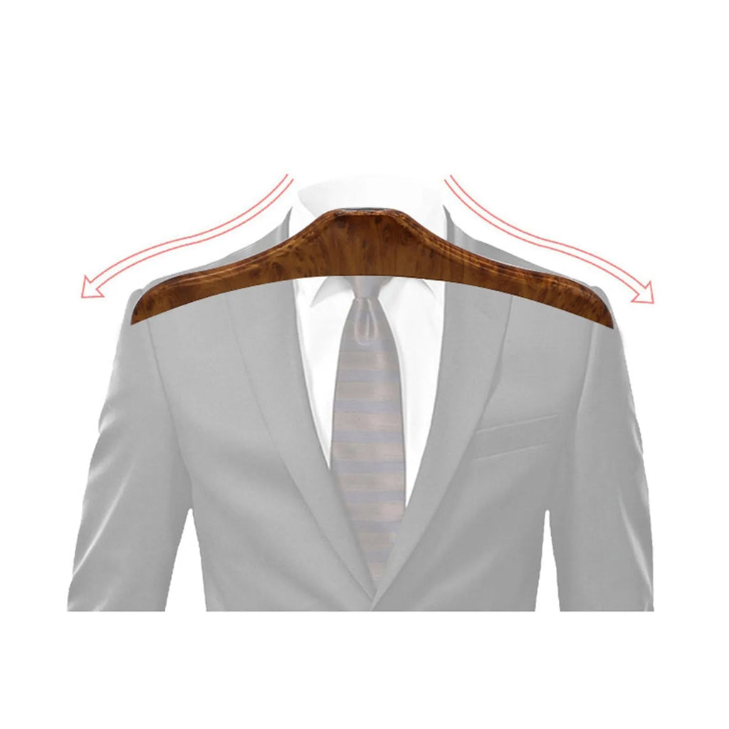 Wood yellow stainless steel car mounted clothes hanger showing dimensions of 46.5 by 23 centimetres