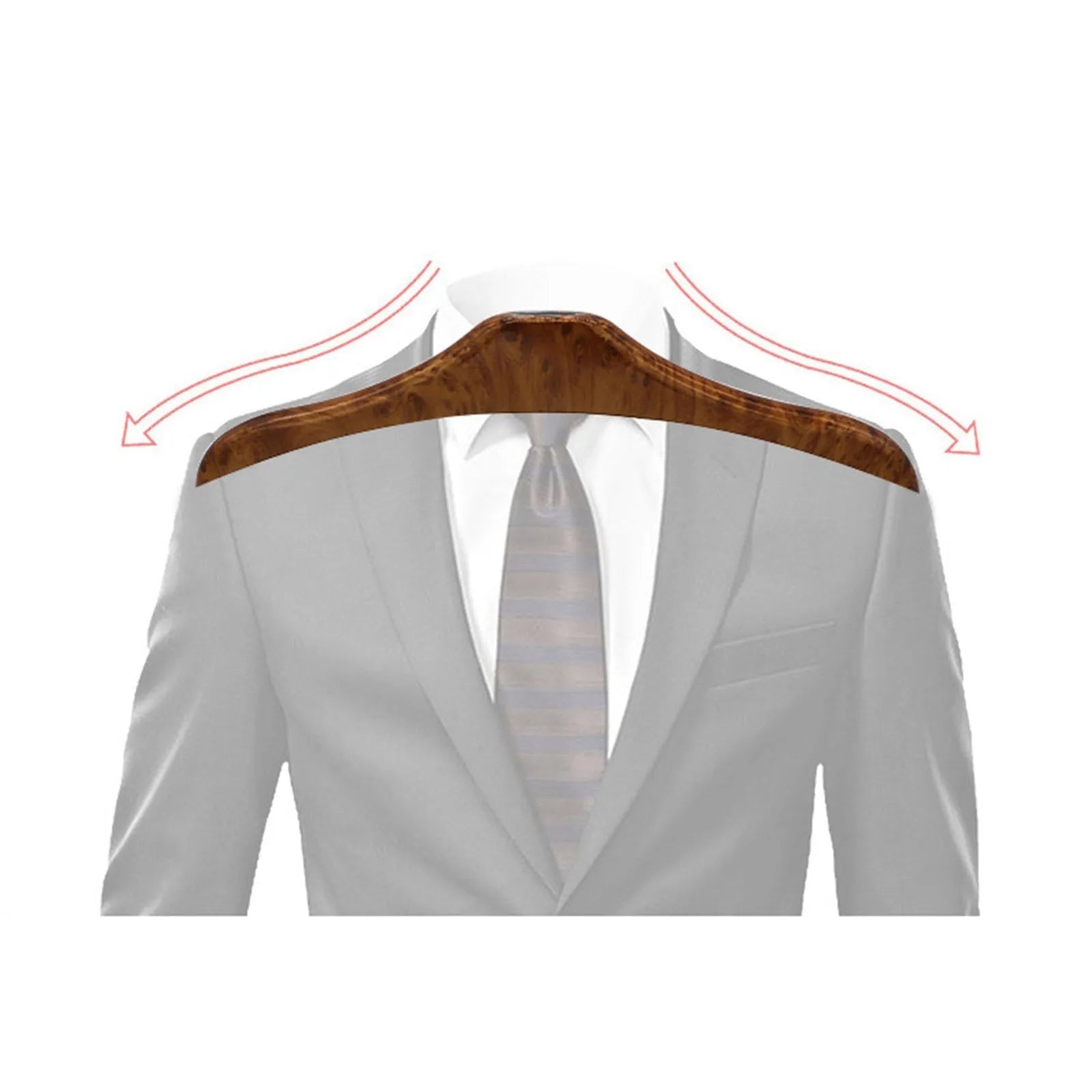 Wood yellow stainless steel car mounted clothes hanger showing dimensions of 46.5 by 23 centimetres