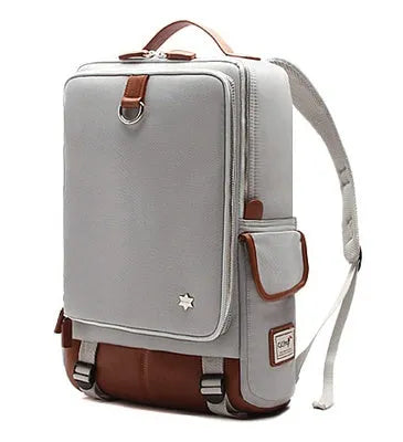 Men's modern Korean style backpack in Oxford cloth, showing large capacity and colour options.