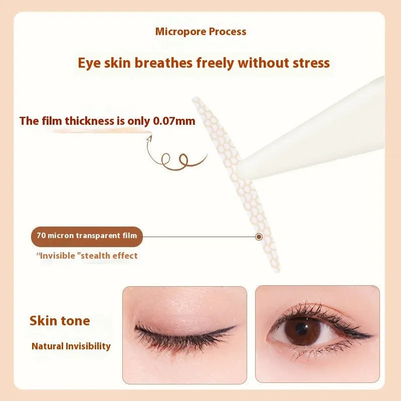 Roll of invisible lace double eyelid stickers in Crescent and Olive shapes, 120 patches.