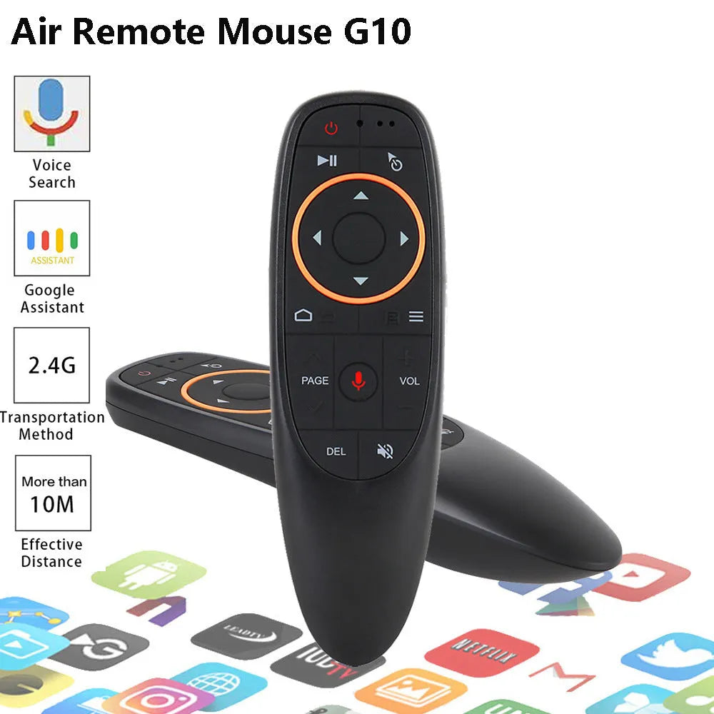 G10 series intelligent voice remote control with silicone buttons measuring 164mm in length