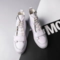 Men's black and white winter ankle boots with high-top sneaker design and PU leather microfiber upper