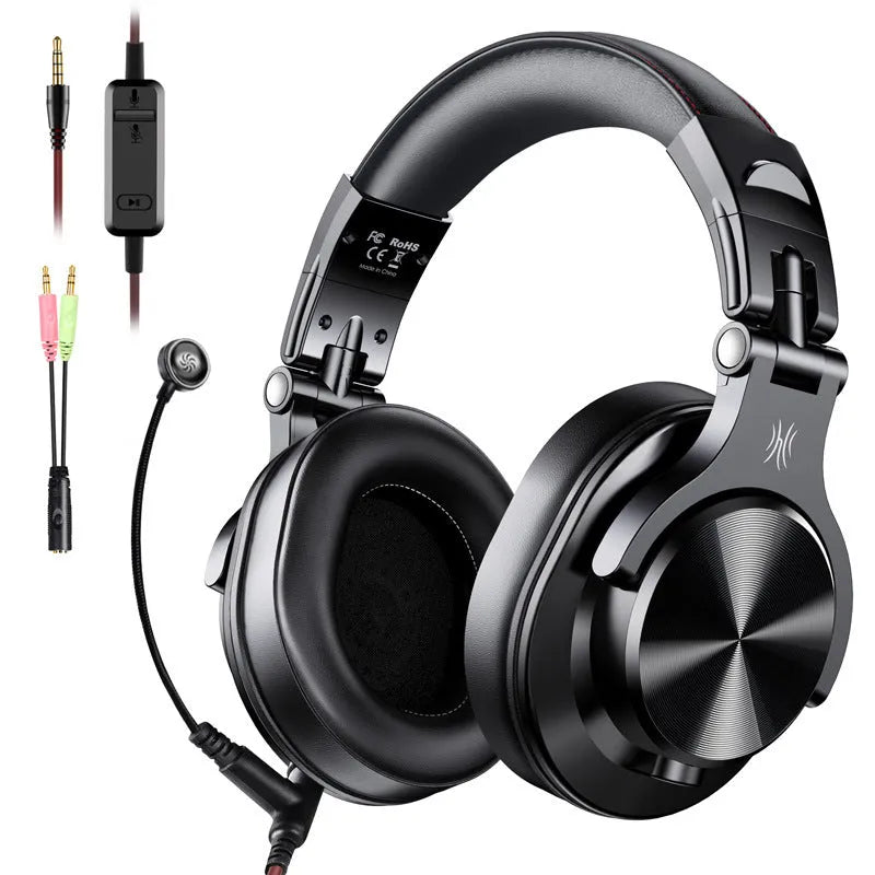 OneOdio wired over-ear headphones in black or red colour with 40mm drivers