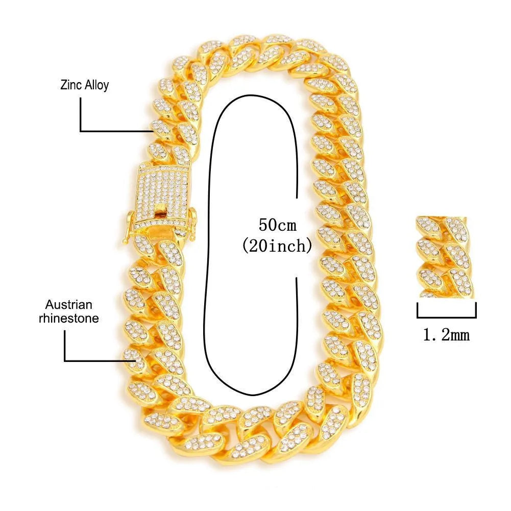 Roman numeral square dial quartz watch with black mesh band, bracelet and necklace set in gold tone