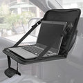 Black Oxford cloth computer bag with nylon lining and sewing thread details