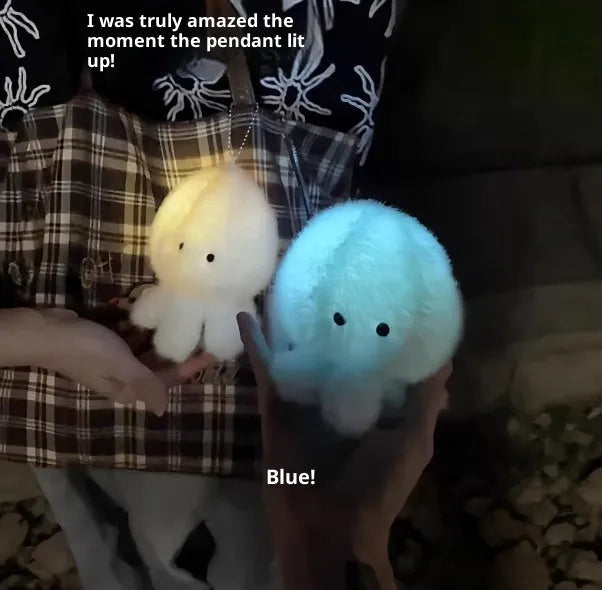LED light-up glowing plush bear pillow toy 30cm super soft short plush blue yellow colour options