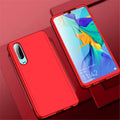 Full cover hard PC phone case with tempered film for Huawei P30 Pro in Black