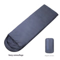 Navy blue envelope camping sleeping bag with hollow cotton insulation for adult outdoor use