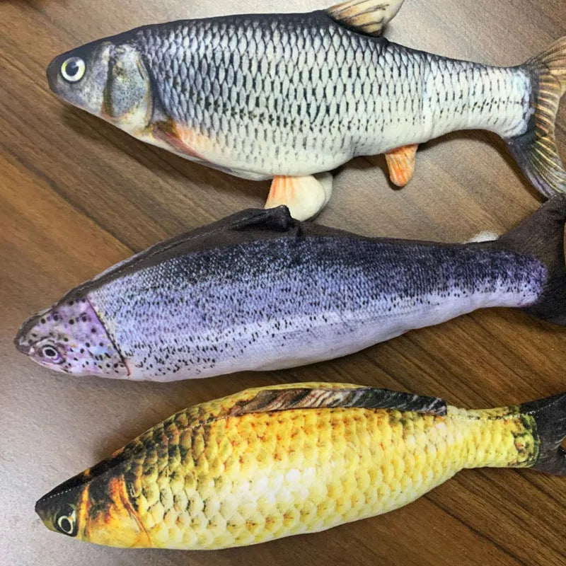 30cm long multicolour electric jumping fish simulation cat toy with USB cable