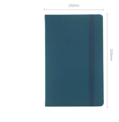 A5 tactile PU hardcover notebook in black with adhesive binding and 100gsm white paper