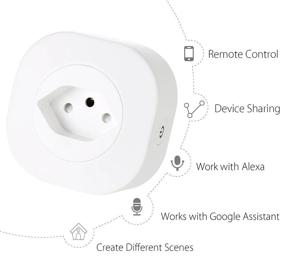 Smart socket plug with WiFi voice control showing EU, US, and Swiss style options